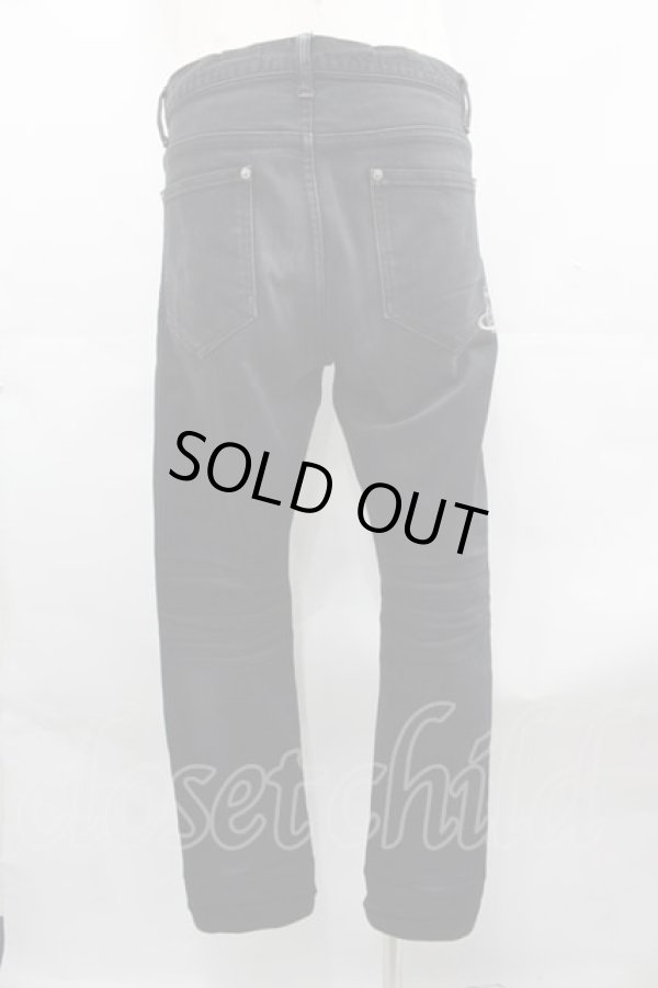 画像2: ヴィヴィアンウエストウッド MAN 中古 / 後ロサイドオーブ刺繍パンツ 44 黒  I-25-07-30-029-pa-HD-ZI (2)