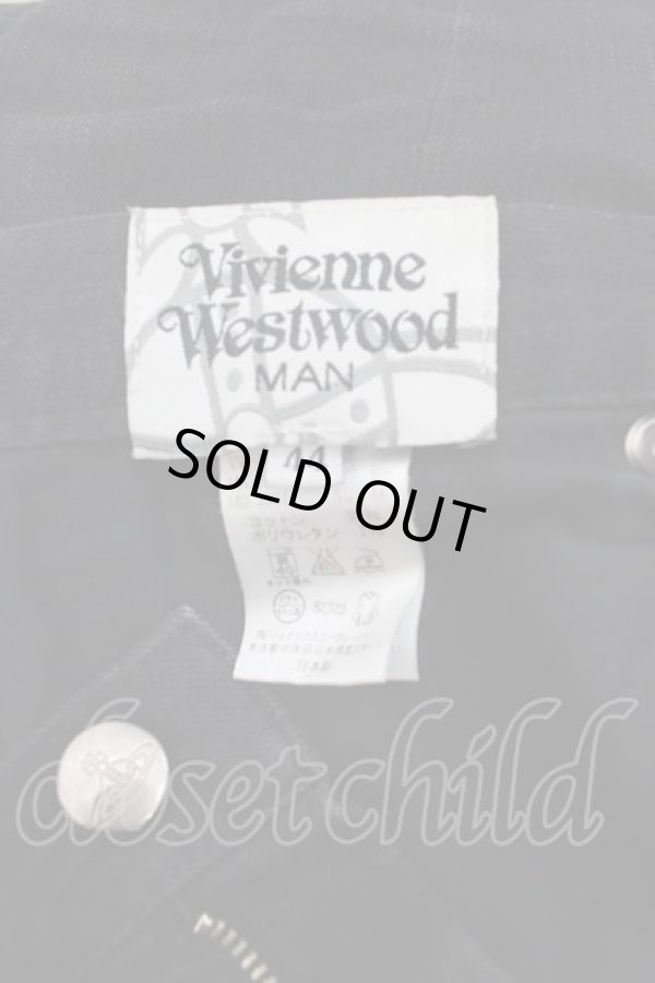 画像4: ヴィヴィアンウエストウッド MAN 中古 / 後ロサイドオーブ刺繍パンツ 44 黒  I-25-07-30-029-pa-HD-ZI (4)