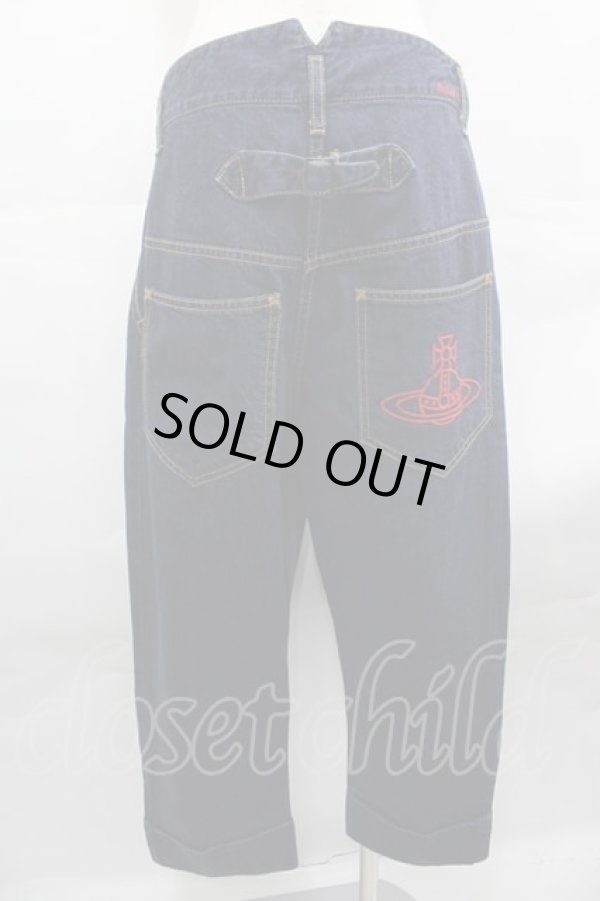 画像2: ヴィヴィアンウエストウッド 中古 / テクスチャースリムトラウザーパンツ 02 青デニム  I-25-07-30-031-pa-HD-ZI (2)