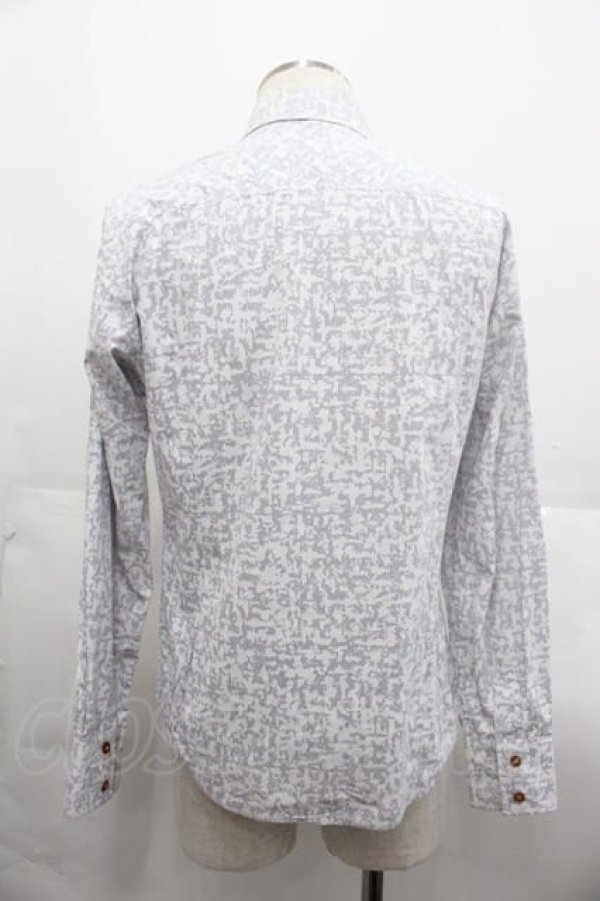 画像2: ヴィヴィアンウエストウッド MAN 中古 / PRINT ON STRIPE OSSIE CLARK SHIRTS 46 白X黒  I-25-07-30-005-bl-HD-ZI (2)