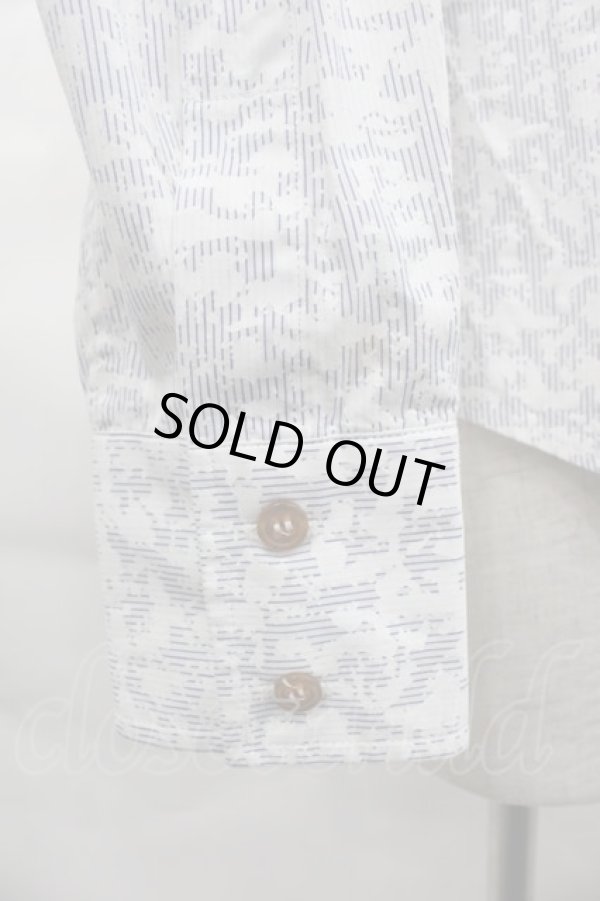 画像4: ヴィヴィアンウエストウッド MAN 中古 / PRINT ON STRIPE OSSIE CLARK SHIRTS 46 白Ｘ黒  I-25-07-30-005-bl-HD-ZI (4)