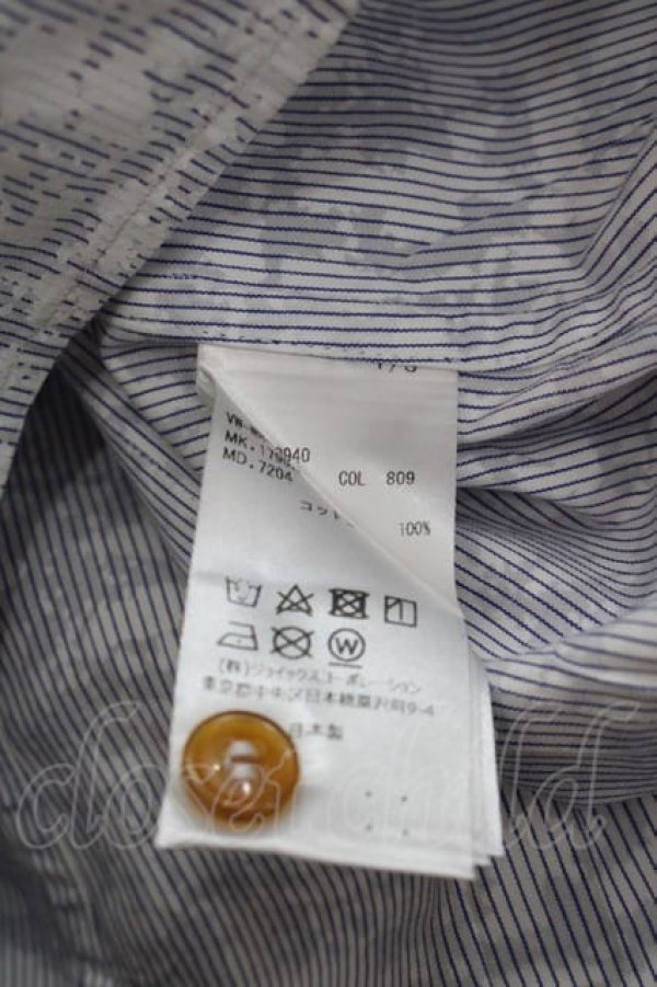画像7: ヴィヴィアンウエストウッド MAN 中古 / PRINT ON STRIPE OSSIE CLARK SHIRTS 46 白X黒  I-25-07-30-005-bl-HD-ZI (7)