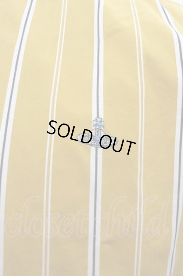 画像3: ヴィヴィアンウエストウッド MAN 中古 / ストライプコントラストヴェテランシャツ 44 イエローＸ青  I-25-07-30-006-bl-HD-ZI (3)