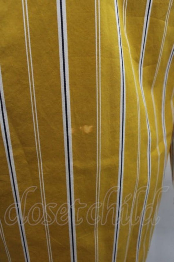 画像4: ヴィヴィアンウエストウッド MAN 中古 / ストライプコントラストヴェテランシャツ 44 イエローX青  I-25-07-30-006-bl-HD-ZI (4)