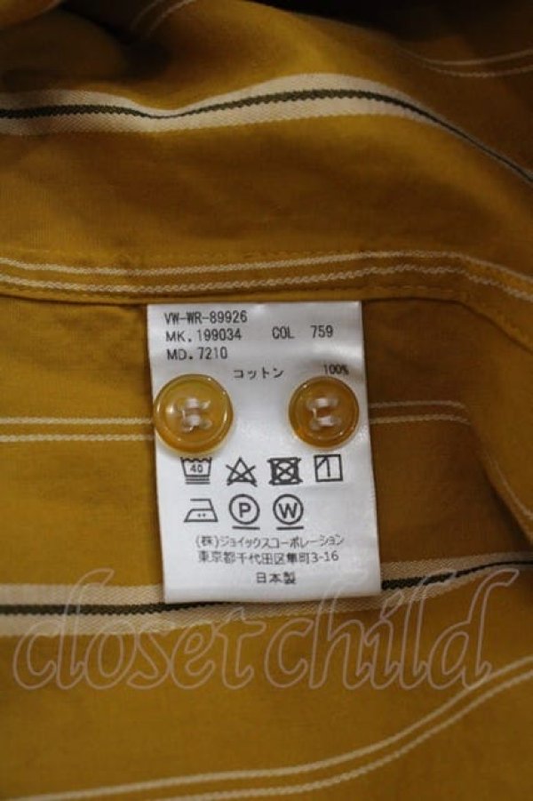 画像6: ヴィヴィアンウエストウッド MAN 中古 / ストライプコントラストヴェテランシャツ 44 イエローX青  I-25-07-30-006-bl-HD-ZI (6)