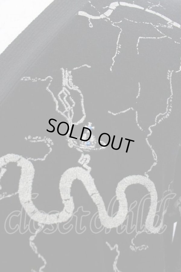 画像3: ヴィヴィアンウエストウッド MAN 中古 / リバーptベロアカーディガン 44 黒X白  I-25-07-30-009-to-HD-ZI (3)