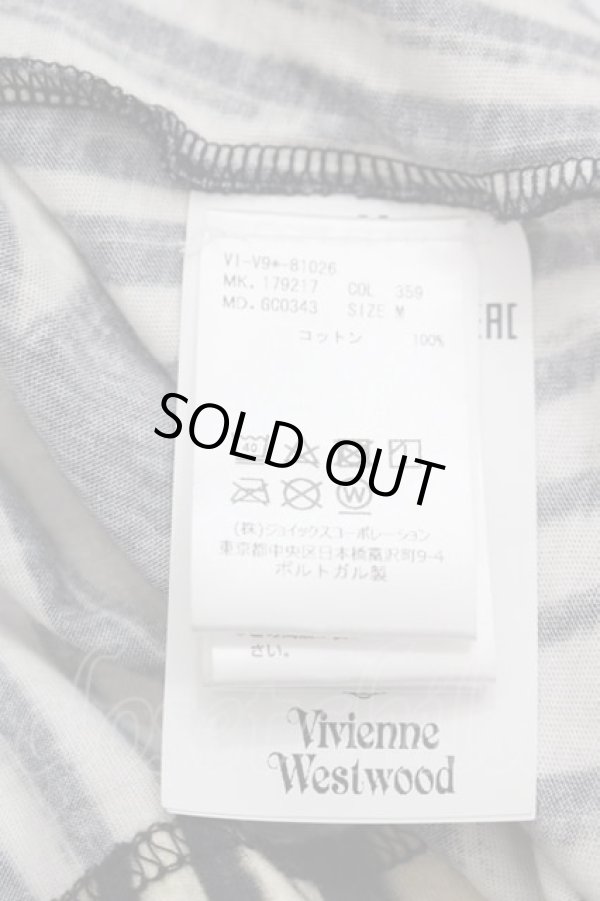 画像5: ヴィヴィアンウエストウッド MAN 中古 / ハンドライトスクイグルTシャツ M 青Xアイボリー  I-25-07-30-012-to-HD-ZI (5)