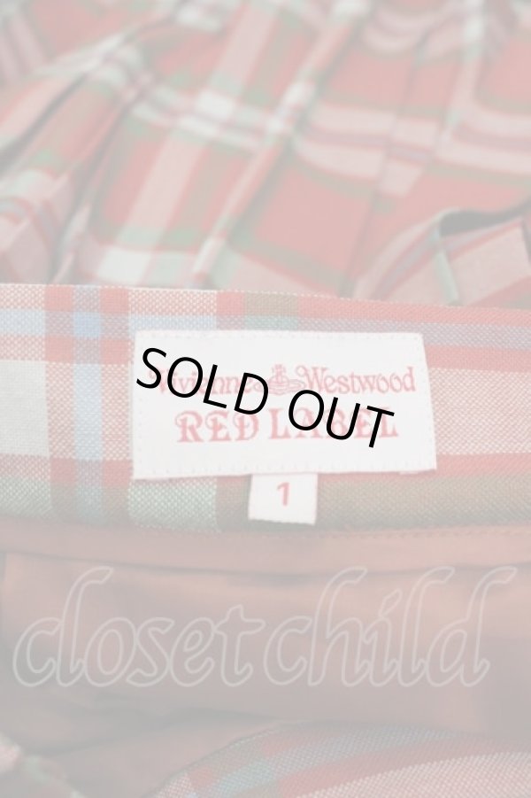 画像4: ヴィヴィアンウエストウッド 中古 / チェックプリーツスカート 1 オレンジチェック  I-25-08-30-023-sk-HD-ZI (4)