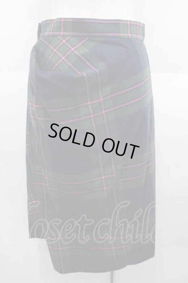 画像2: ヴィヴィアンウエストウッド 中古 //タンタンチェックタイトスカート 02 グリーンチェック  I-25-08-30-024-sk-HD-ZI (2)