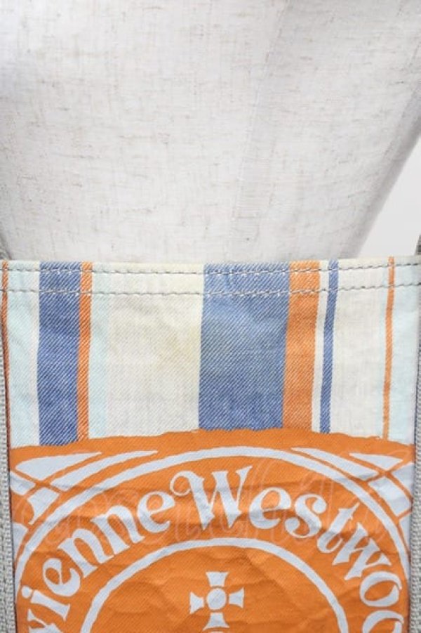 画像3: ヴィヴィアンウエストウッド 中古 / ストライプトートバッグ  グレーＸ青Ｘ白  I-25-08-30-028-ba-HD-ZI (3)