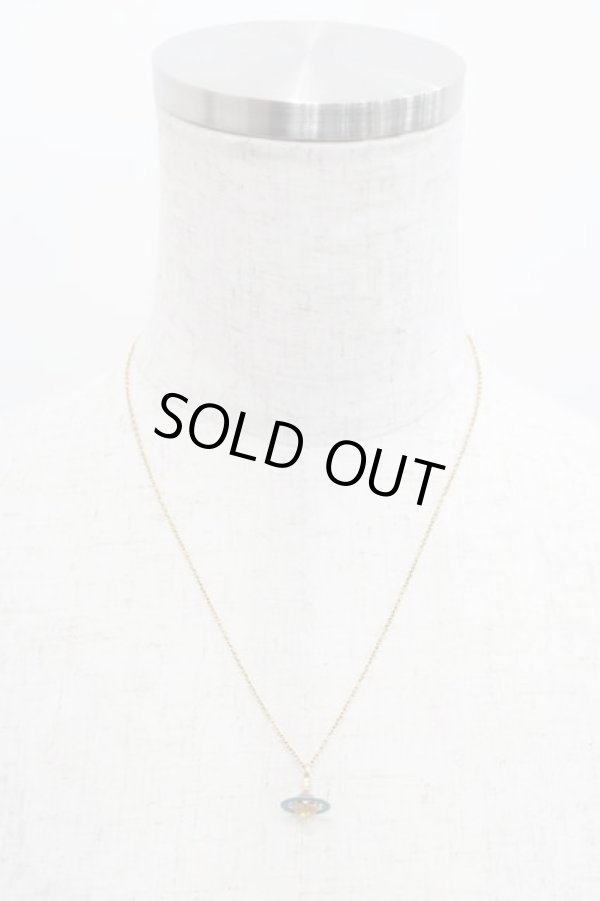 画像2: ヴィヴィアンウエストウッド 中古 / ヴィンテージプチオーブネックレス  青Ｘゴールド  I-25-08-30-035-nl-HD-ZI (2)