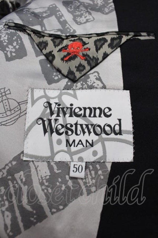 画像4: ヴィヴィアンウエストウッド MAN 中古 / サイドポケットジャケット&パンツセットアップ 50 黒  I-25-08-30-005-op-HD-ZI (4)