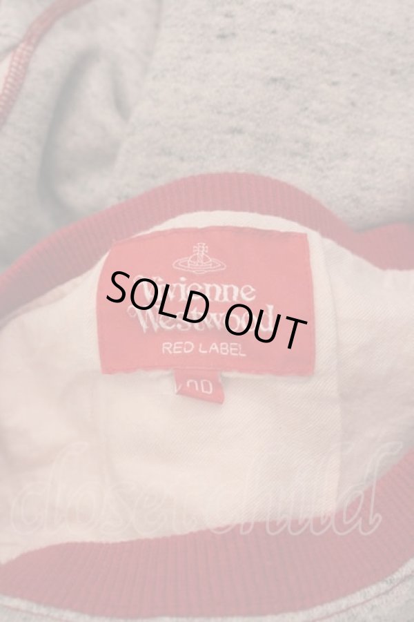 画像3: ヴィヴィアンウエストウッド 中古 / コーマ裏毛スポーツステッチオーブ刺繍スエットワンピース 00 ピンクＸ赤  I-25-08-30-008-op-HD-ZI (3)