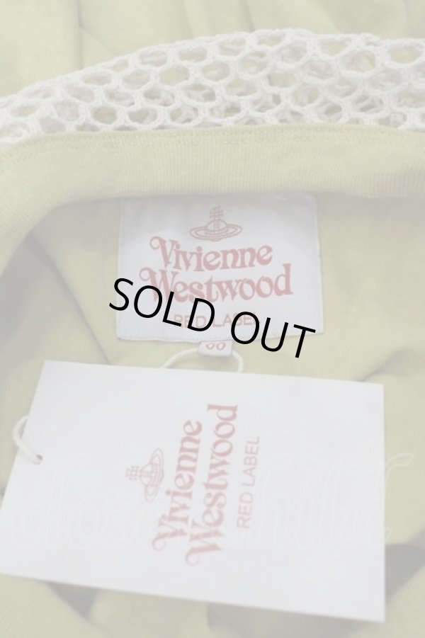 画像4: ヴィヴィアンウエストウッド 中古 / メッシュ切替単色オーブ刺 トップス 00 ライトグリーン  I-25-08-30-011-to-HD-ZI (4)