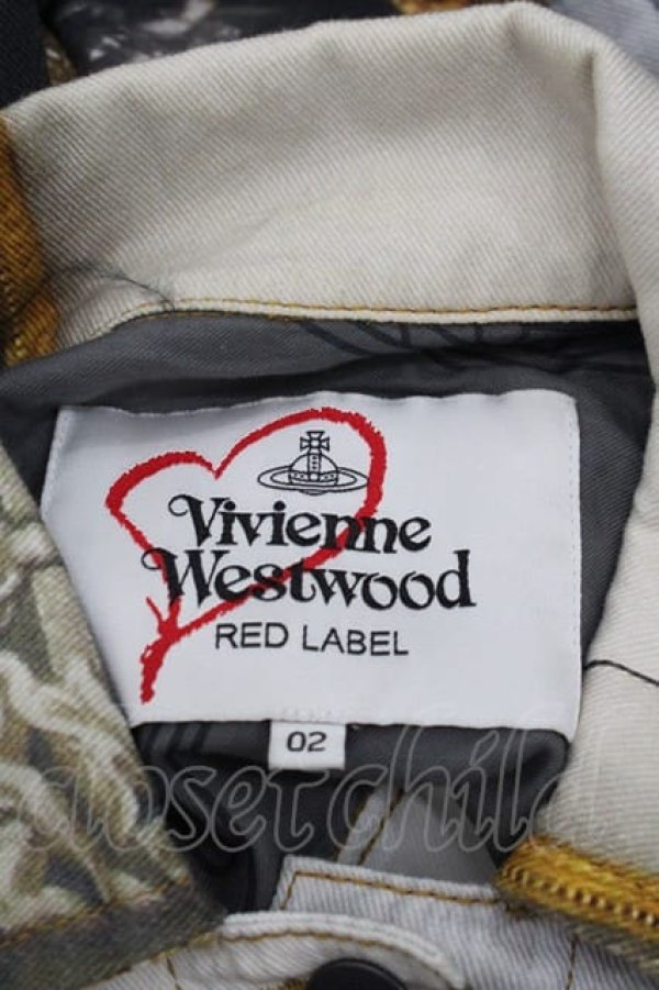 画像4: ヴィヴィアンウエストウッド 中古 / WALLACE ジャケット 02 白Ｘブラウン  I-25-08-30-014-jc-HD-ZI (4)