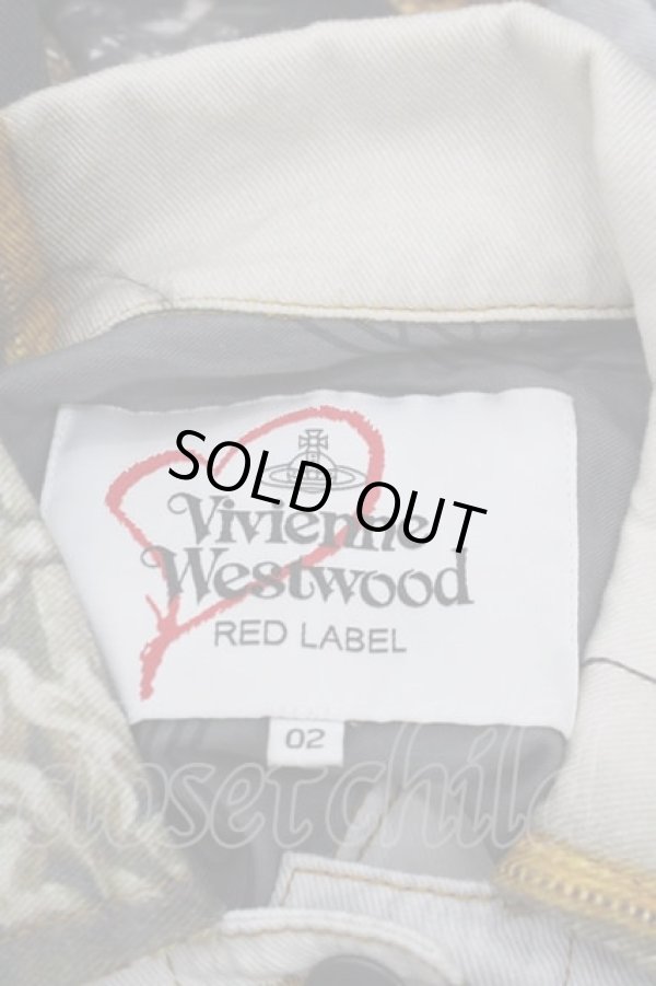 画像4: ヴィヴィアンウエストウッド 中古 / WALLACE ジャケット 02 白Ｘブラウン  I-25-08-30-014-jc-HD-ZI (4)