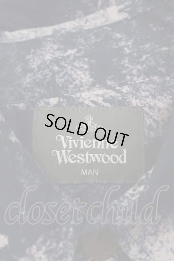 画像3: ヴィヴィアンウエストウッド MAN 中古 / POWDER PRINT ガベルシャツ  紺Ｘピンク  I-25-08-30-002-bl-HD-ZI (3)