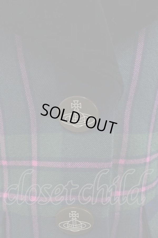 画像3: ヴィヴィアンウエストウッド 中古 / タータンチェックラブジャケット 03 グリーンチェック  I-25-08-30-016-su-HD-ZI (3)