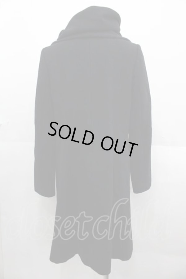 画像2: ヴィヴィアンウエストウッド 中古 / ウールメルトンマフラー付キAラインコート 2 ブラック  I-25-09-17-021-co-HD-ZI (2)