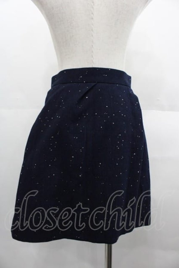 画像2: ヴィヴィアンウエストウッド 中古 / スタージャガードガーゼデニムレクタングルミニスカート 01 黒X白  I-25-09-17-025-sk-HD-ZI (2)