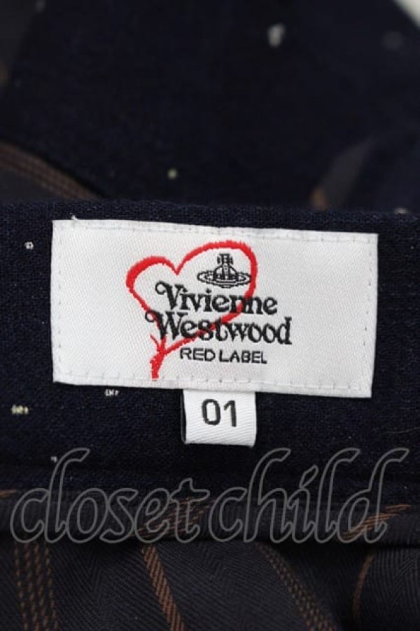 画像4: ヴィヴィアンウエストウッド 中古 / スタージャガードガーゼデニムレクタングルミニスカート 01 黒X白  I-25-09-17-025-sk-HD-ZI (4)