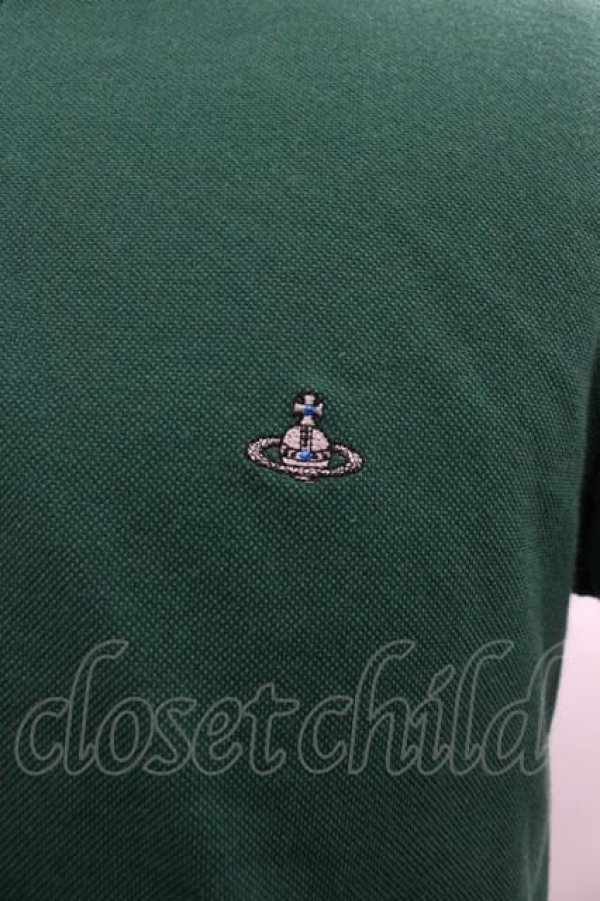 画像3: ヴィヴィアンウエストウッド MAN 中古 / オーブ刺繍半袖ポロシャツ 48 グリーン  I-25-09-17-003-to-HD-ZI (3)