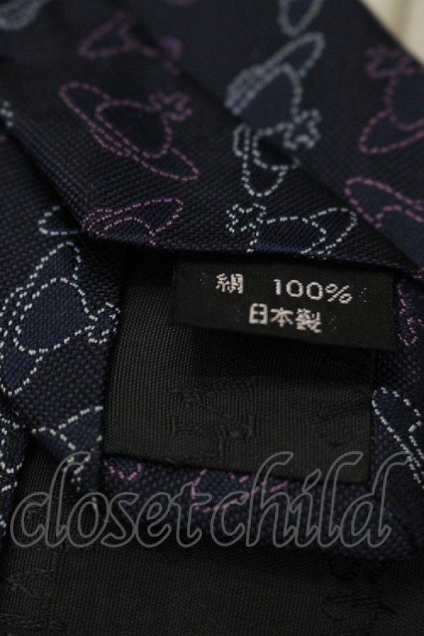 画像5: ヴィヴィアンウエストウッド MAN 中古 / オーブ総柄ネクタイ  青  I-25-09-17-028-gd-HD-ZI (5)