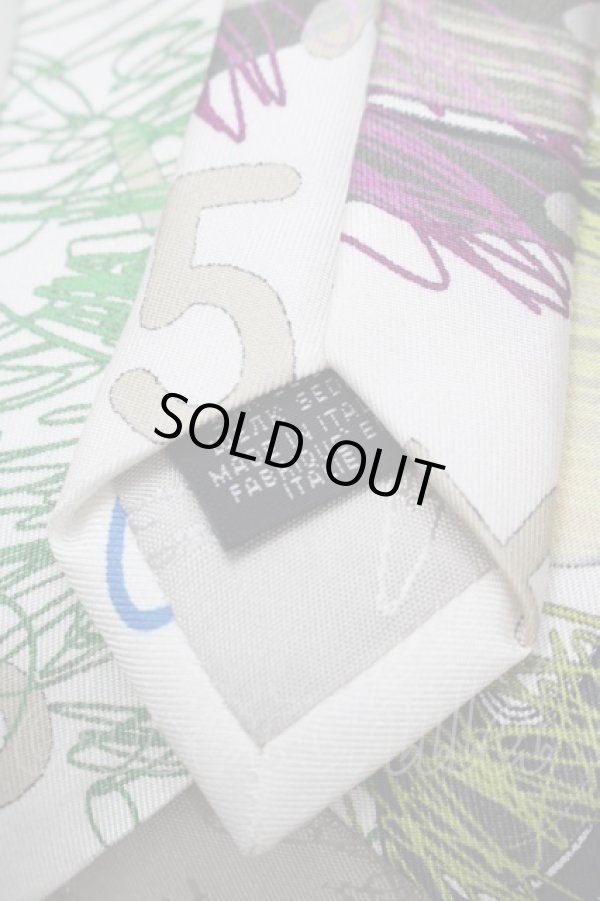 画像4: ヴィヴィアンウエストウッド 中古 / プラネットナンバーズプリントタイ  白Ｘ緑  I-25-09-17-029-gd-HD-ZI (4)