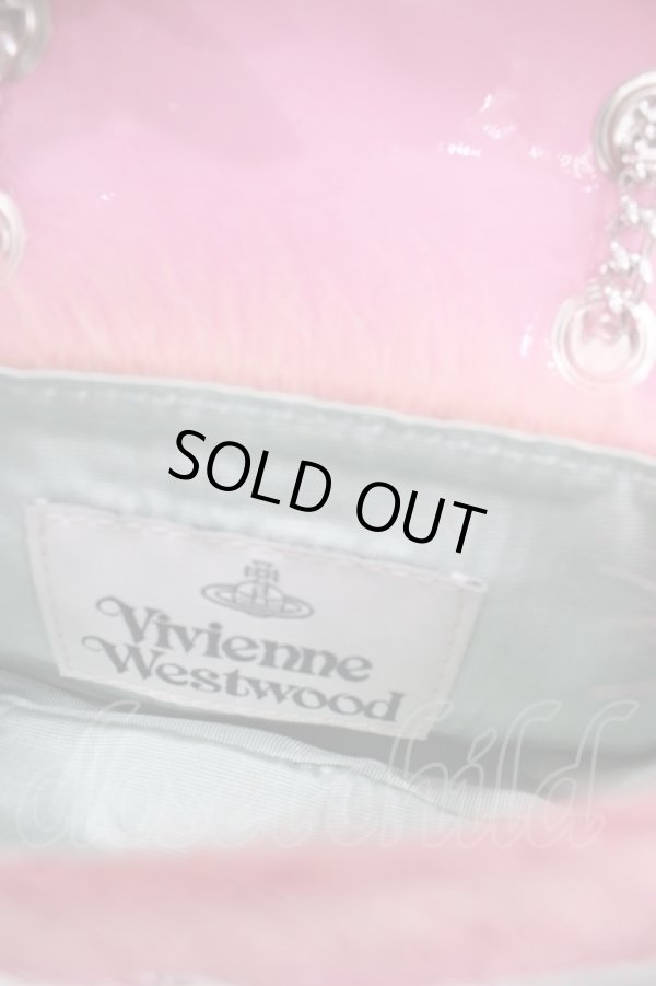 画像3: ヴィヴィアンウエストウッド 中古 / Fur-texture Logo-plaque Cross-body Bag  ピンク  I-25-09-17-039-ba-HD-ZI (3)