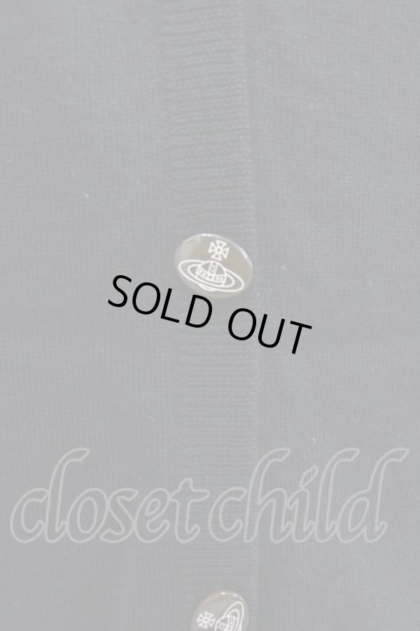 画像4: ヴィヴィアンウエストウッド 中古 / 単色オーブ刺 Vネックカーディガン 3 ブラック  I-25-09-17-011-to-HD-ZI (4)