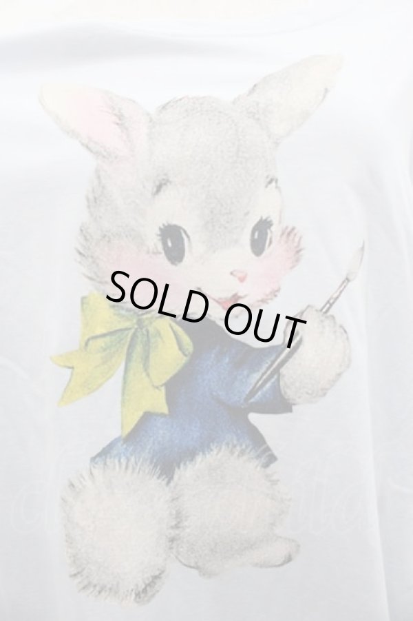 画像4: ヴィヴィアンウエストウッド 中古 / オーガニック天笠ペインティングバニーラウンドヘムTシャツ 00 サックス  I-25-09-17-013-to-HD-ZH (4)
