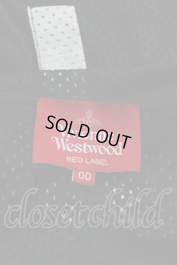 画像6: ヴィヴィアンウエストウッド 中古 / オーブメッシュ半袖ワンピース 00 黒Ｘ白Ｘ赤  I-25-10-22-019-op-HD-ZI (6)