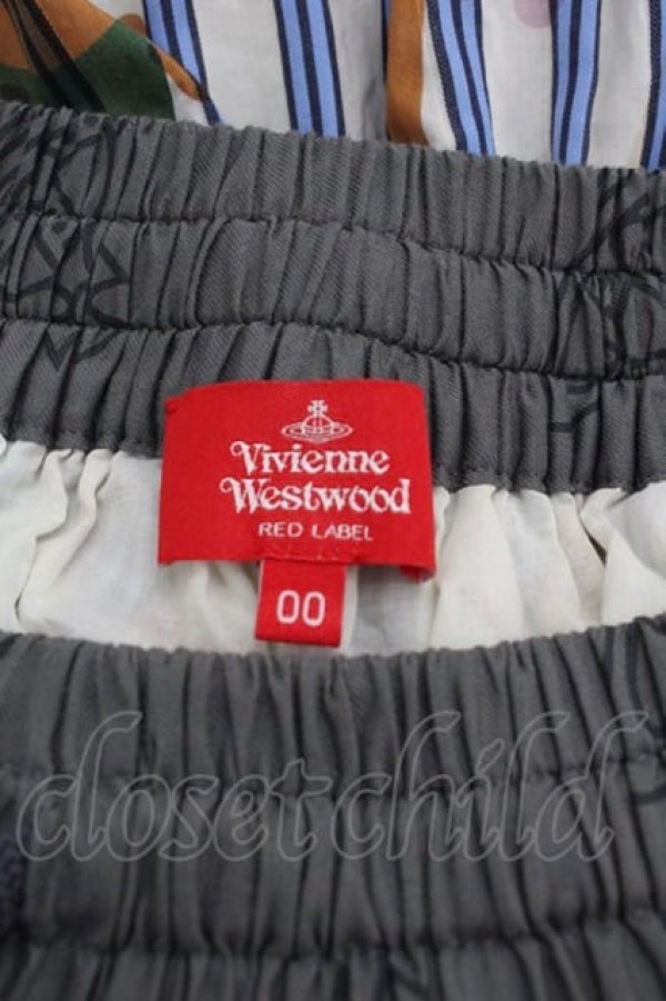 画像3: ヴィヴィアンウエストウッド 中古 / ORB&BOLTS STRIPEアシンメトリーヘムスカート 00 白Ｘ青  I-25-10-22-022-sk-HD-ZI (3)