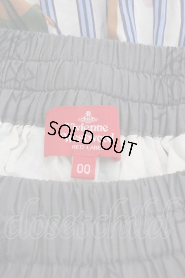 画像3: ヴィヴィアンウエストウッド 中古 / ORB&BOLTS STRIPEアシンメトリーヘムスカート 00 白Ｘ青  I-25-10-22-022-sk-HD-ZI (3)