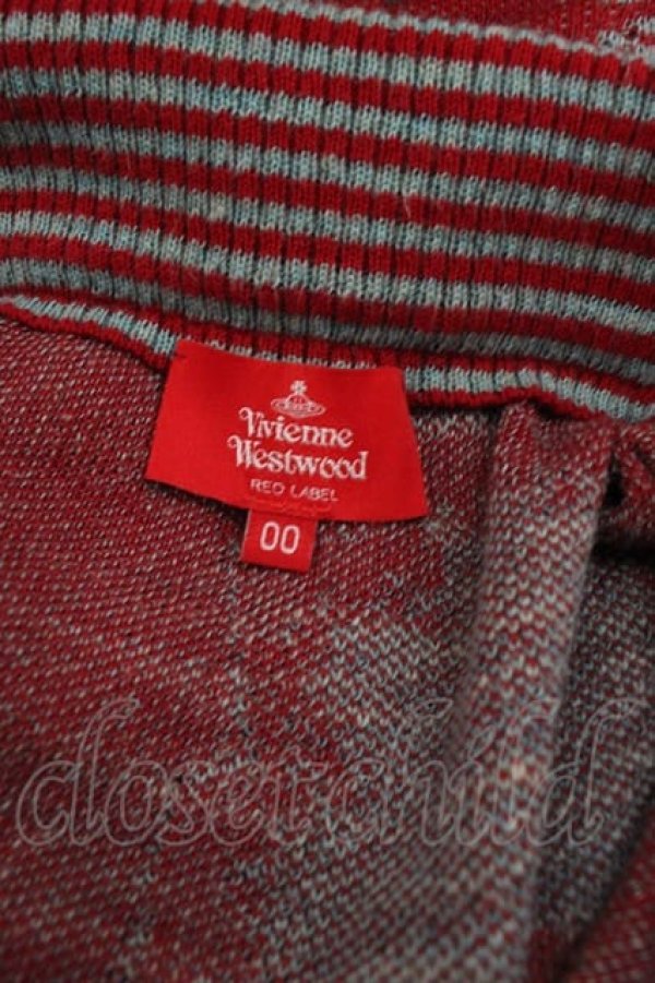 画像3: ヴィヴィアンウエストウッド 中古 / フラワーニットロングスカート 00 赤Ｘサックス  I-25-10-22-032-sk-HD-ZI (3)