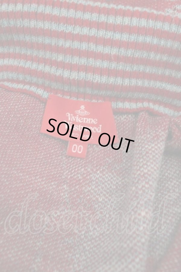 画像3: ヴィヴィアンウエストウッド 中古 / フラワーニットロングスカート 00 赤Ｘサックス  I-25-10-22-032-sk-HD-ZI (3)