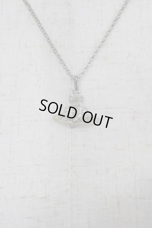 画像2: ヴィヴィアンウエストウッド 中古 / ディアマンテハートスタッドネックレス  シルバー  I-25-10-22-034-nl-HD-ZI (2)