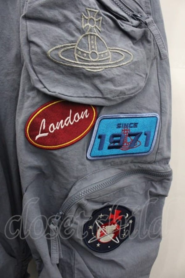 画像3: ヴィヴィアンウエストウッド 中古 / BADGES INTERGALACTIC TROUSERS 36 青  I-25-10-22-004-pa-HD-ZI (3)