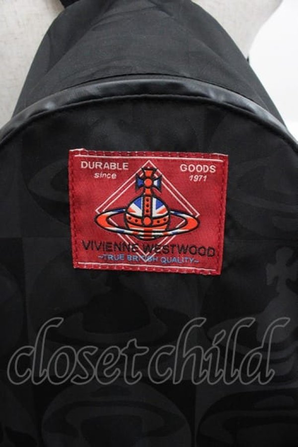 画像2: ヴィヴィアンウエストウッド 中古 / チェッカーORBリュック  黒  I-25-10-22-038-ba-HD-ZI (2)
