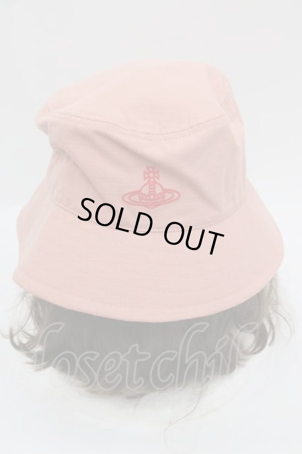 画像2: ヴィヴィアンウエストウッド 中古 / ラインオーブ刺繍バケットハット  ピンク  I-25-10-22-042-ha-HD-ZI (2)