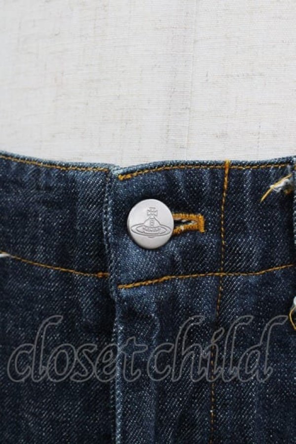 画像3: ヴィヴィアンウエストウッド MAN 中古 / 裾ボタンデニムパンツ 44 青デニム  I-25-10-22-005-pa-HD-ZI (3)