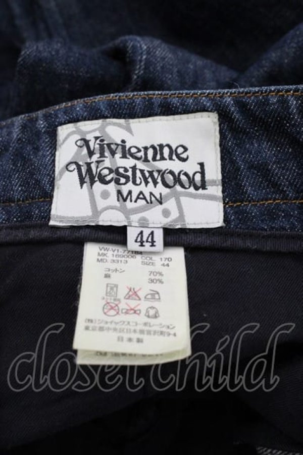 画像4: ヴィヴィアンウエストウッド MAN 中古 / 裾ボタンデニムパンツ 44 青デニム  I-25-10-22-005-pa-HD-ZI (4)