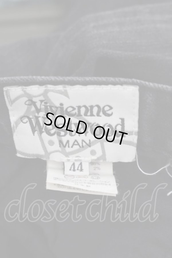 画像7: ヴィヴィアンウエストウッド MAN 中古 / 稲妻オーブ刺繍デニムパンツ 44 黒デニム  I-25-10-22-006-pa-HD-ZI (7)