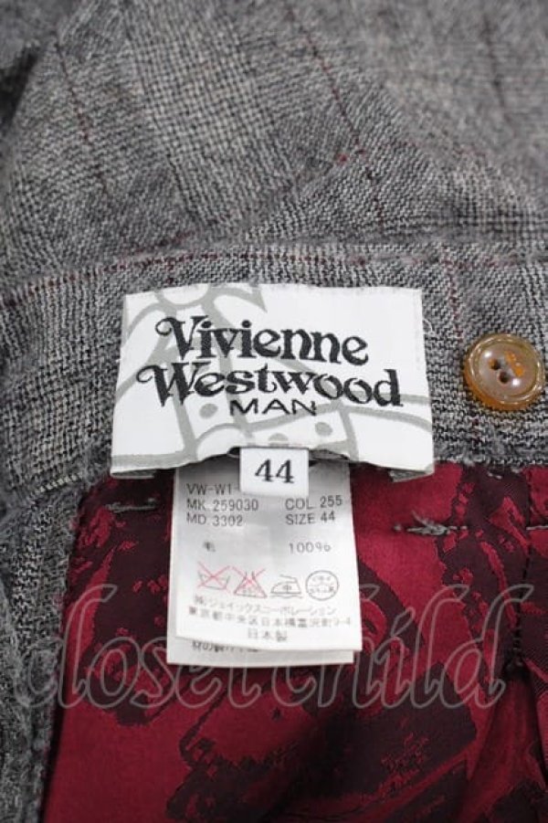 画像4: ヴィヴィアンウエストウッド MAN 中古 / チェックパンツ 44 グレーチェック  I-25-10-22-007-pa-HD-ZI (4)
