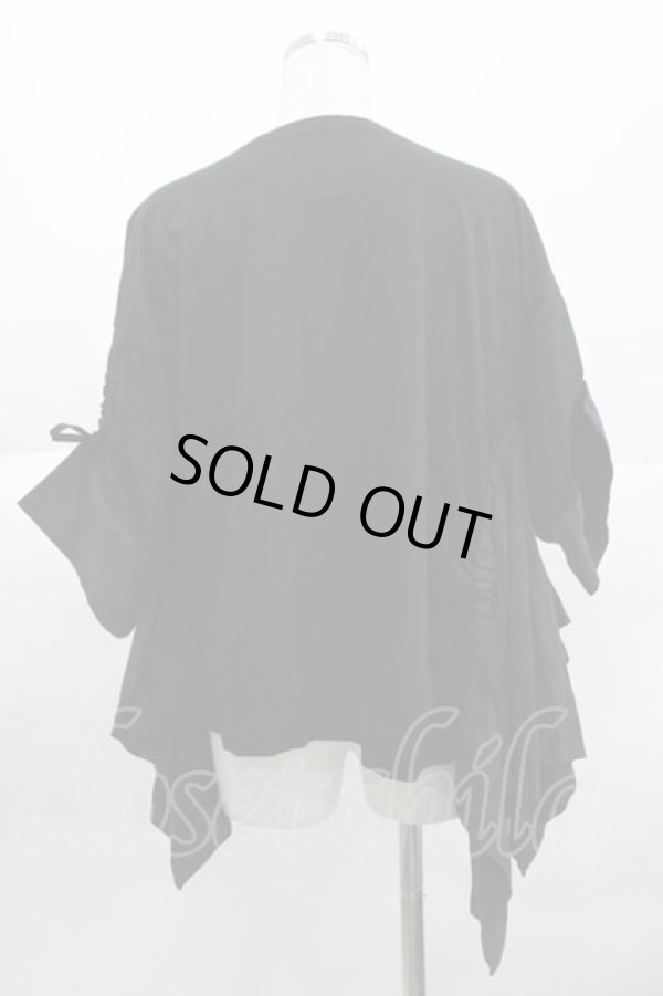 画像2: ヴィヴィアンウエストウッド 中古 / 単色オーブ刺繍変形カットソー  黒  I-25-10-22-008-to-HD-ZI (2)