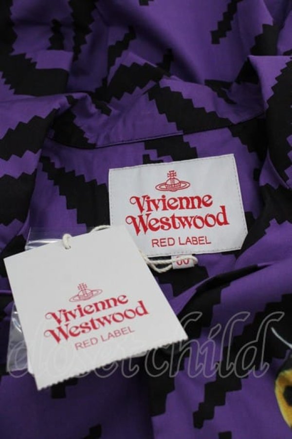 画像5: ヴィヴィアンウエストウッド 中古 / タイガーストライププリント開襟シャツ 00 パープル  I-25-10-22-013-bl-HD-ZI (5)