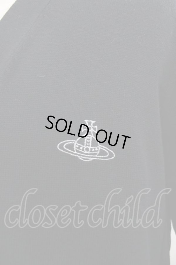 画像3: ヴィヴィアンウエストウッド MAN 中古 / オーブ刺繍ロングニットカーディガン 46 黒Ｘ白  I-25-10-22-002-to-HD-ZI (3)