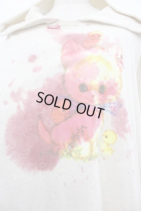 画像3: ヴィヴィアンウエストウッド 中古 / KITTY WITH WINE STAINS フード付スウェットワンピース 00 アイボリー  I-25-10-22-016-op-HD-ZI (3)