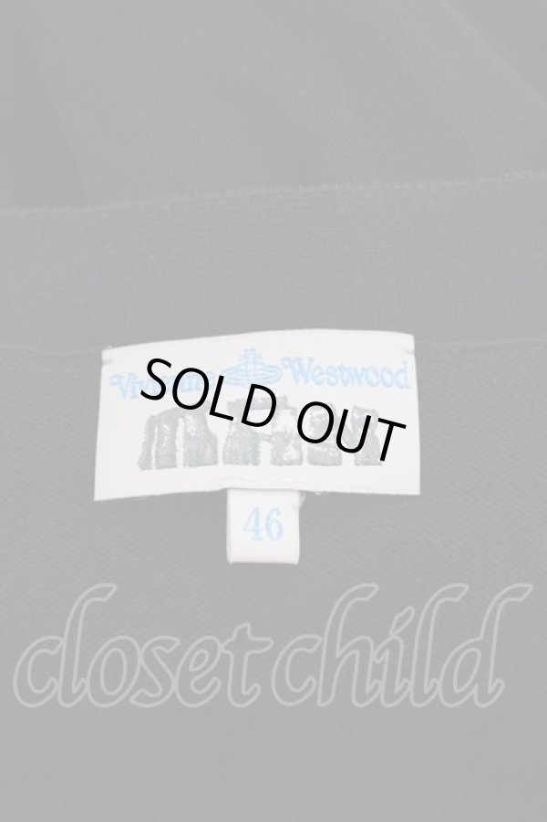 画像4: ヴィヴィアンウエストウッド MAN 中古 / オーブ刺繍ロングニットカーディガン 46 黒Ｘ白  I-25-10-22-002-to-HD-ZI (4)