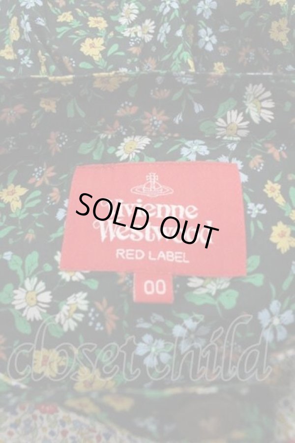 画像5: ヴィヴィアンウエストウッド 中古 / 小花柄切替チュニックブラウス 00 黒Ｘ緑Ｘ青  I-25-11-19-003-bl-HD-ZI (5)